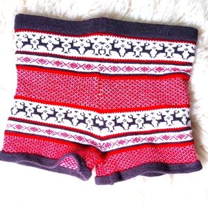 Free people knitty KittyFestive Red Knit Women Shorts